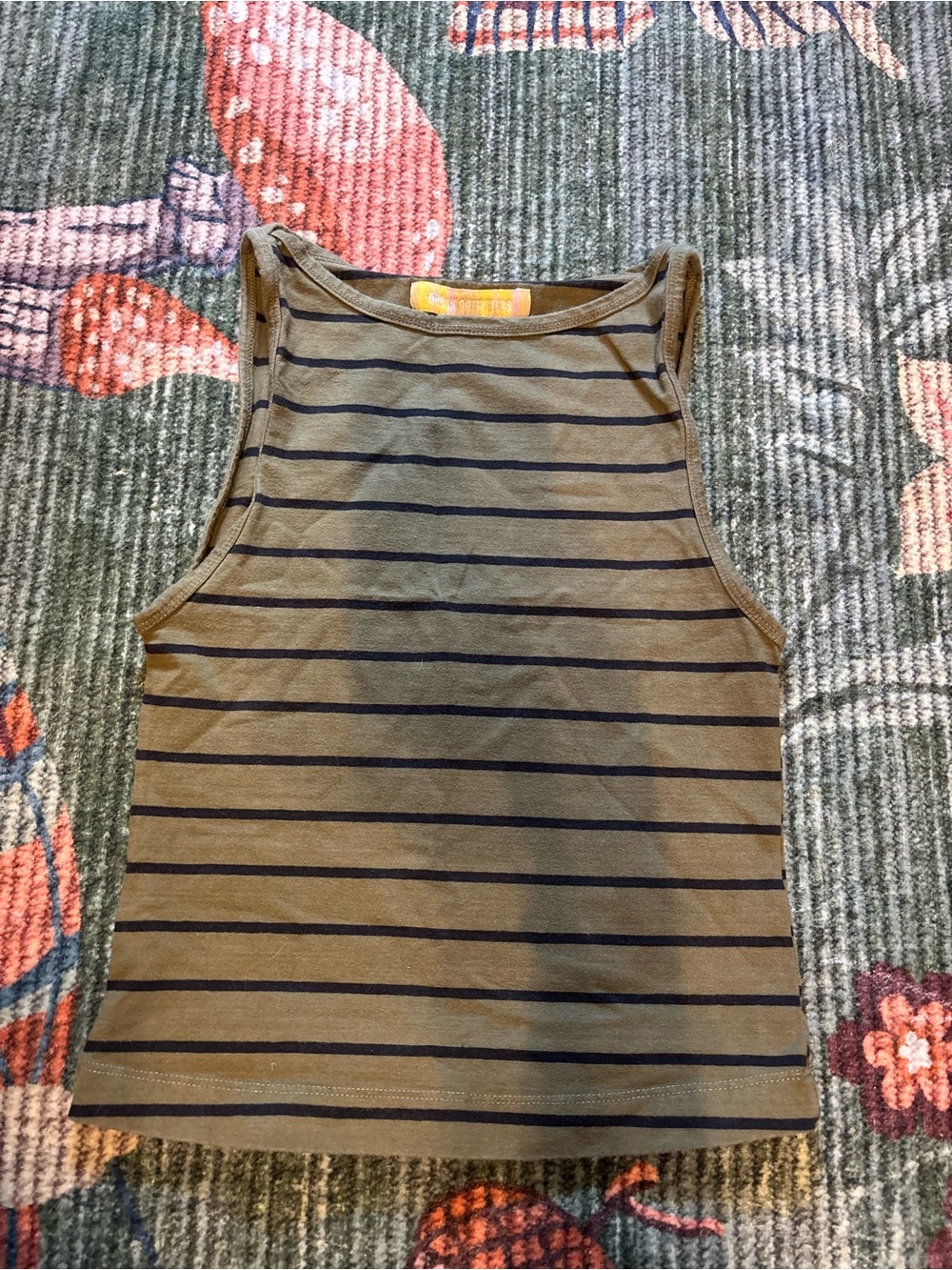 Urban Outfitters Olive Green & Navy Striped Tank Top